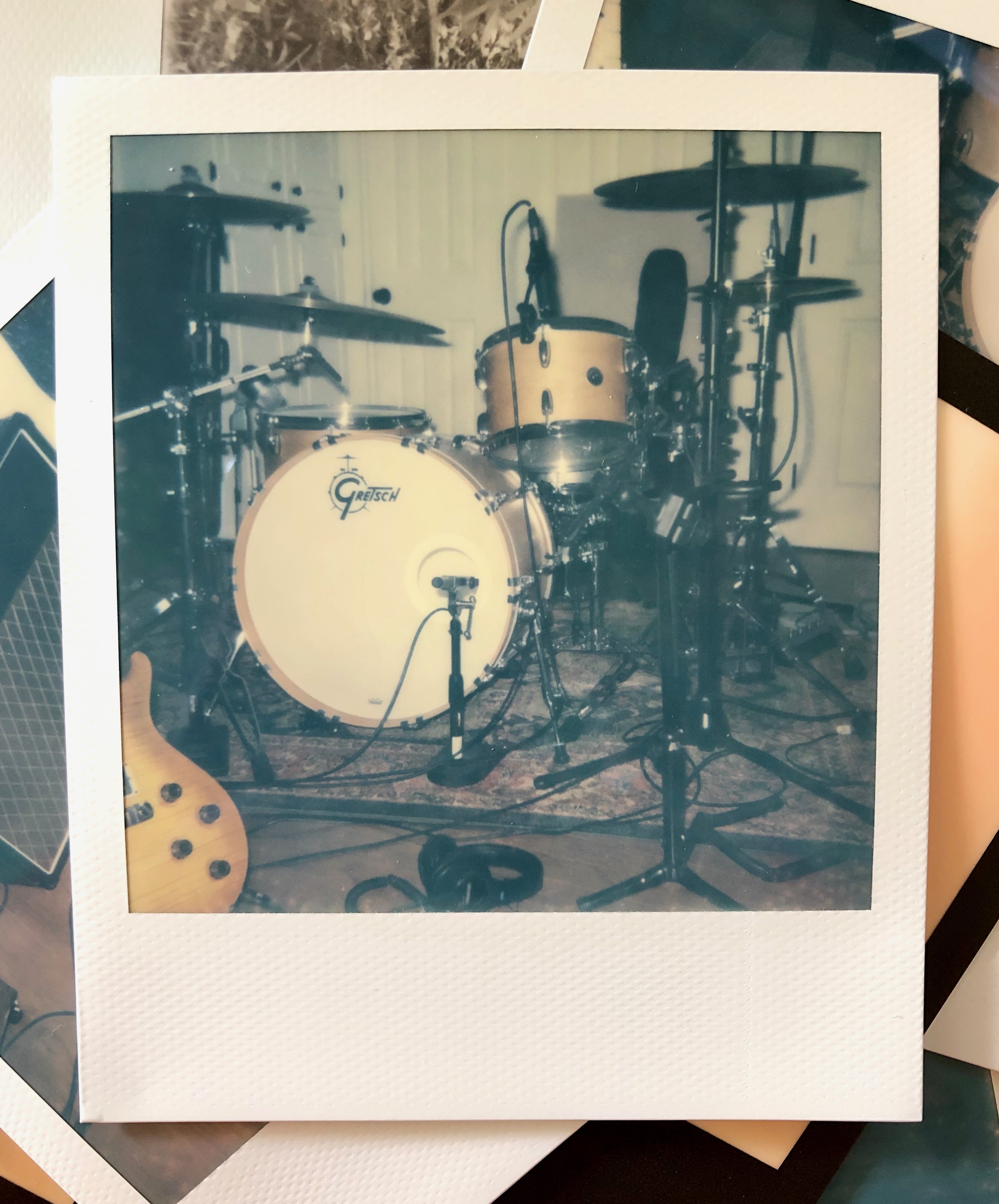 Polaroid picture of drums
